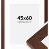 Ramme Juno Teak 45x60 cm - Passepartout Hvid 13x18 inches