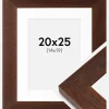 Ramme Juno Teak 20x25 cm - Passepartout Hvid 15x20 cm