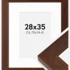 Ramme Juno Teak 28x35 cm - Passepartout Hvid 7x10 inches