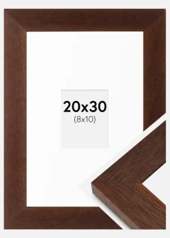 Ramme Juno Teak 20x30 cm - Passepartout Hvid 9x11 cm