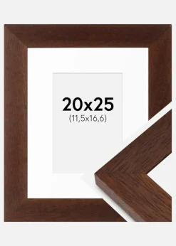 Ramme Juno Teak 20x25 cm - Passepartout Hvid B6 125x176 mm