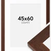 Ramme Juno Teak 45x60 cm - Passepartout Hvid 34x48 cm
