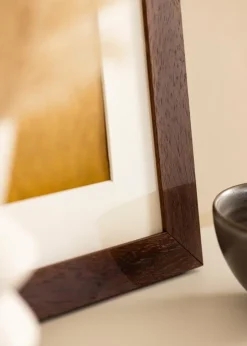 Ramme Juno Teak 70x90 cm - Passepartout Hvid 56x71 cm