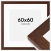 Ramme Juno Teak 60x60 cm - Passepartout Hvid 45x45 cm