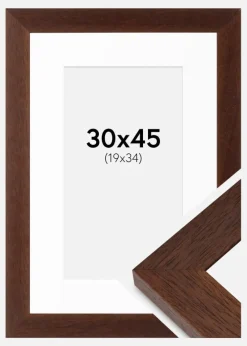 Ramme Juno Teak 30x45 cm - Passepartout Hvid 20x35 cm