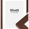 Ramme Juno Teak 50x65 cm - Passepartout Hvid 15x22 inches