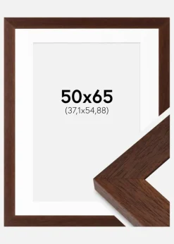 Ramme Juno Teak 50x65 cm - Passepartout Hvid 15x22 inches