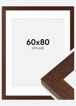 Ramme Juno Teak 60x80 cm - Passepartout Hvid 50x65 cm