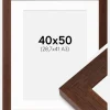 Ramme Juno Teak 40x50 cm - Passepartout Hvid 29,7x42 cm