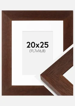 Ramme Juno Teak 20x25 cm - Passepartout Hvid 5x7 inches