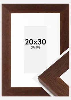 Ramme Juno Teak 20x30 cm - Passepartout Hvid 10x20 cm