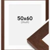 Ramme Juno Teak 50x60 cm - Passepartout Hvid 40x50 cm