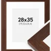 Ramme Juno Teak 28x35 cm - Passepartout Hvid 8x10 inches