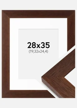 Ramme Juno Teak 28x35 cm - Passepartout Hvid 8x10 inches