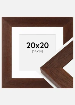 Ramme Juno Teak 20x20 cm - Passepartout Hvid 15x15 cm