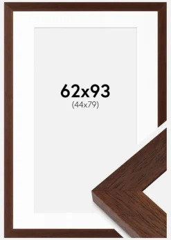 Ramme Juno Teak 62x93 cm - Passepartout Hvid 45x80 cm