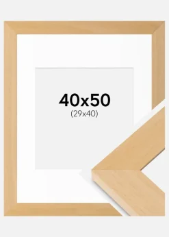 Ramme Juno Træ 40x50 cm - Passepartout Hvid 30x41 cm