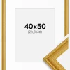 Ramme Lattice Guld 40x50 cm - Passepartout Hvid 27,5x37 cm