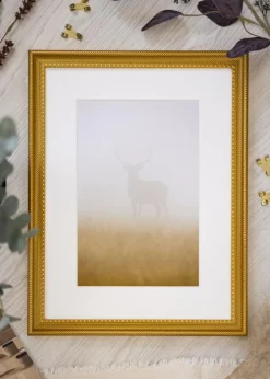 Ramme Lattice Guld 40x50 cm - Passepartout Hvid 27,5x37 cm