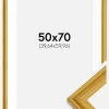 Ramme Lattice Guld 50x70 cm - Passepartout Hvid 16x24 inches