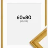 Ramme Lattice Guld 60x80 cm - Passepartout Hvid 50x60 cm