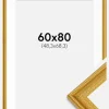 Ramme Lattice Guld 60x80 cm - Passepartout Hvid 49,3x69,3 cm