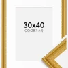 Ramme Lattice Guld 30x40 cm - Passepartout Hvid 21x29,7 cm
