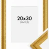 Ramme Lattice Guld 20x30 cm - Passepartout Hvid 15x21 cm