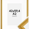 Ramme Lattice Guld 42x59,4 cm - Passepartout Hvid 25x38 cm
