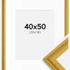 Ramme Lattice Guld 40x50 cm - Passepartout Hvid 27x35 cm