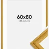 Ramme Lattice Guld 60x80 cm - Passepartout Hvid 49,3x68,5 cm