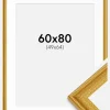 Ramme Lattice Guld 60x80 cm - Passepartout Hvid 50x65 cm