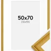 Ramme Lattice Guld 50x70 cm - Passepartout Hvid 33x56 cm