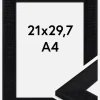 Ramme Lund Akrylglas Sort 21x29.7 cm (A4)