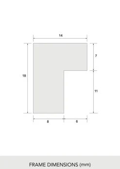 Ramme Massiv eg 40x50 cm - Passepartout Hvid 27x35 cm