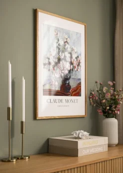 Ramme Massiv Eg 70x100 cm - Passepartout Hvid 62x85 cm