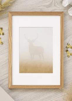 Ramme Massiv Eg 50x70 cm - Passepartout Hvid 16x24 inches