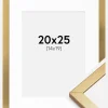 Ramme Minerva Guld 20x25 cm - Passepartout Hvid 15x20 cm