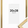 Ramme Minerva Guld 20x28 cm - Passepartout Hvid 10x18 cm