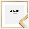 Ramme Minerva Guld 40x40 cm - Passepartout Hvid 31x31 cm