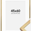 Ramme Minerva Guld 45x60 cm - Passepartout Hvid 13x19 inches