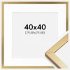 Ramme Minerva Guld 40x40 cm - Passepartout Hvid 12x12 inches