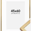Ramme Minerva Guld 45x60 cm - Passepartout Hvid 12x18 inches