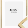 Ramme Minerva Guld 40x50 cm - Passepartout Hvid 12x16 inches