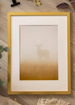 Ramme Minerva Guld 40x50 cm - Passepartout Hvid 12x16 inches