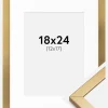 Ramme Minerva Guld 18x24 cm - Passepartout Hvid 13x18 cm