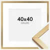 Ramme Minerva Guld 40x40 cm - Passepartout Hvid 30x30 cm