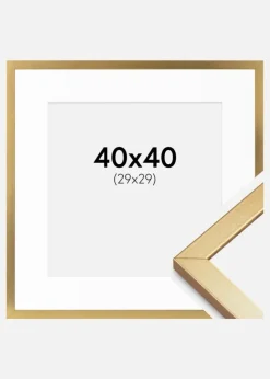 Ramme Minerva Guld 40x40 cm - Passepartout Hvid 30x30 cm