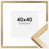 Ramme Minerva Guld 40x40 cm - Passepartout Hvid 10x10 inches