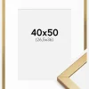 Ramme Minerva Guld 40x50 cm - Passepartout Hvid 27,5x37 cm